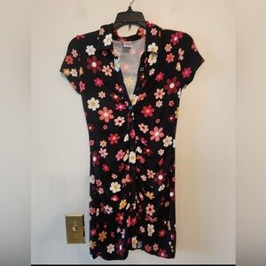 Nobo flower dress black and red size juniors small